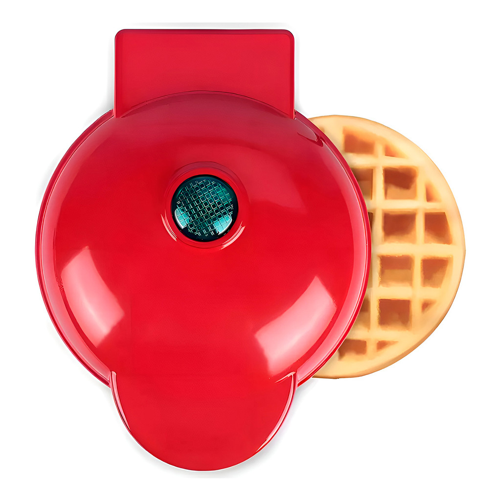 Mini Maquina De Waffle Eletrica Portatil 350w Vermelha 110V