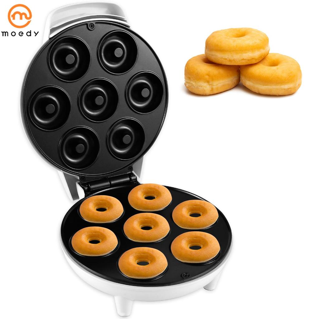 Mini Máquina De Fazer Rosquinhas 1200W , Antiaderente , 7 Furos , Redonda , Elétrica , Com Pés Antiderrapantes , Minimal