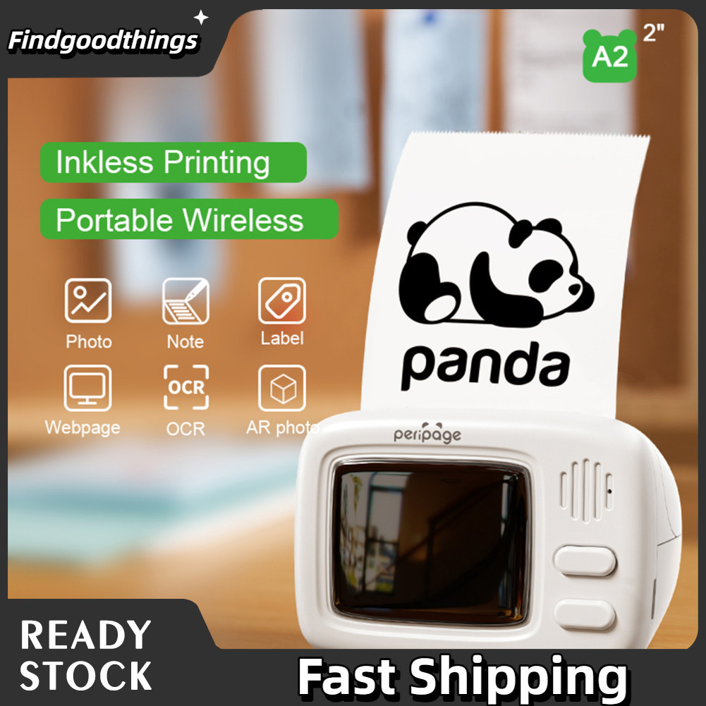 Findgoodthings-br Peripage A2 Mini Impressora Térmica Bolso Label Maker Tudo em Um BT Connect Etiqueta Adesiva DIY Data