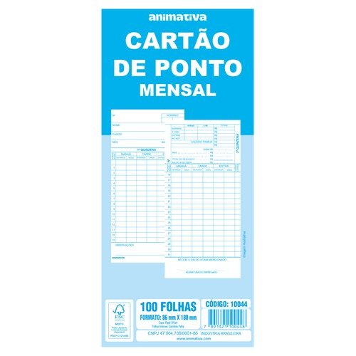 📋⏰ Cartão de Ponto Mensal 100 Folhas | Controle de Horário e Registro de Frequência para Trabalho 🏢✨