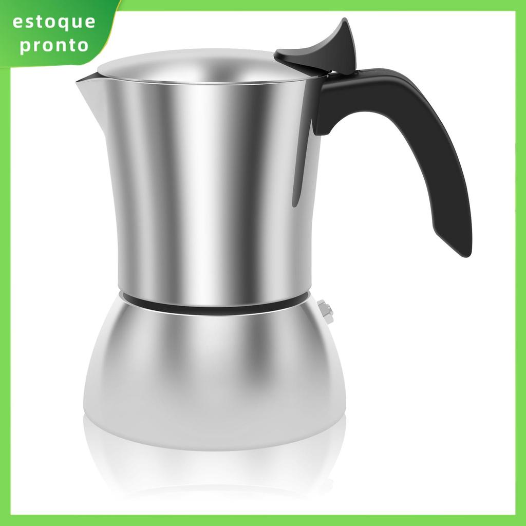 200ml 4 Xícara De Indução De Aço Inoxidável Moka Pote Fogão Espresso Maker Para Elétrico A Gás SHOPSKC6142