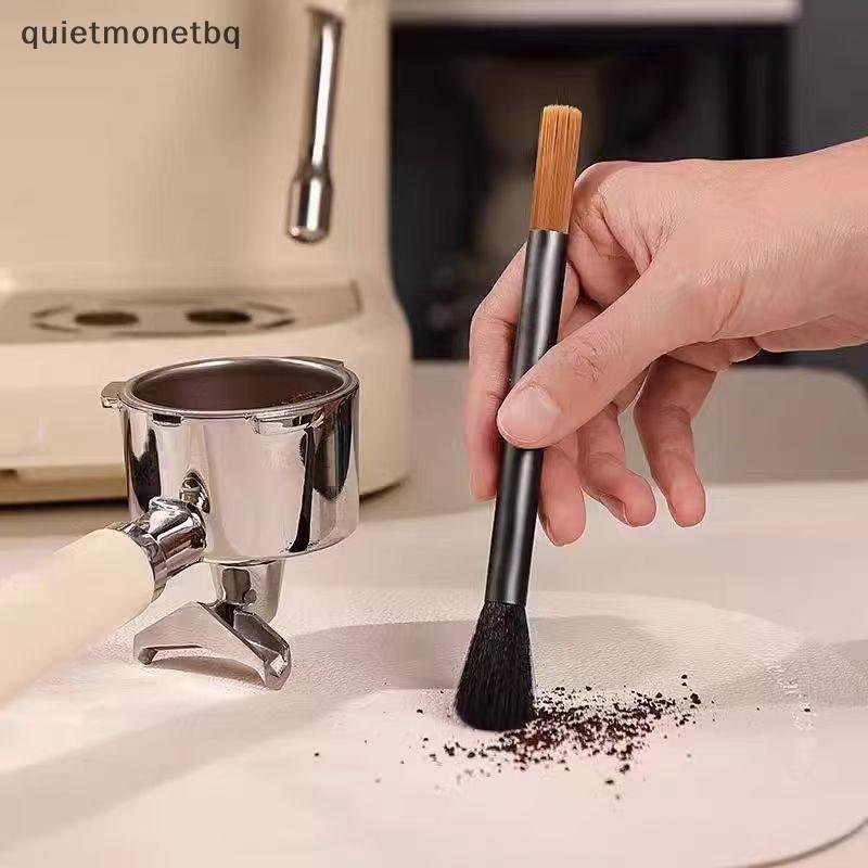 QUE Escova De Limpeza De Café Multifuncional De Cabeça Dupla Cerdas Macias Para Moedor Semi Auto Espresso Maker Barista