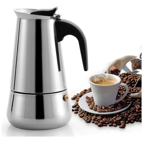 Cafeteira Italiana Inox Espresso Maker 4/6/9 Xícaras Fogão Gás ou Indução