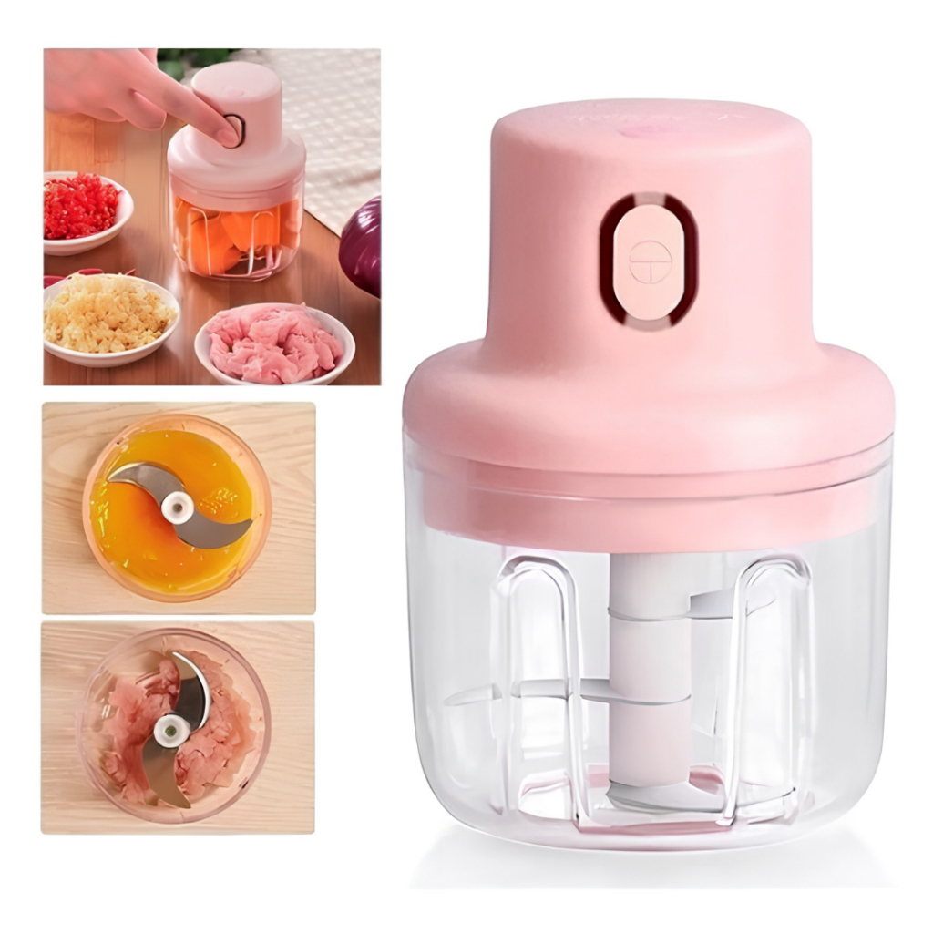 Mini Processador De Alho E Alimentos Eletrico Portátil Triturador 250ml Usb Recarregável