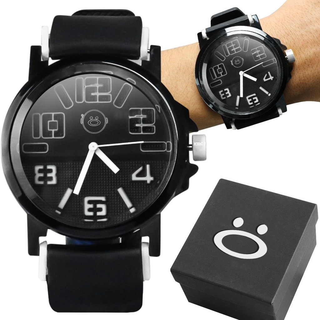 Relogio Masculino Silicone Aço Inox + Caixa Premium autentico social qualidade premium branco preto