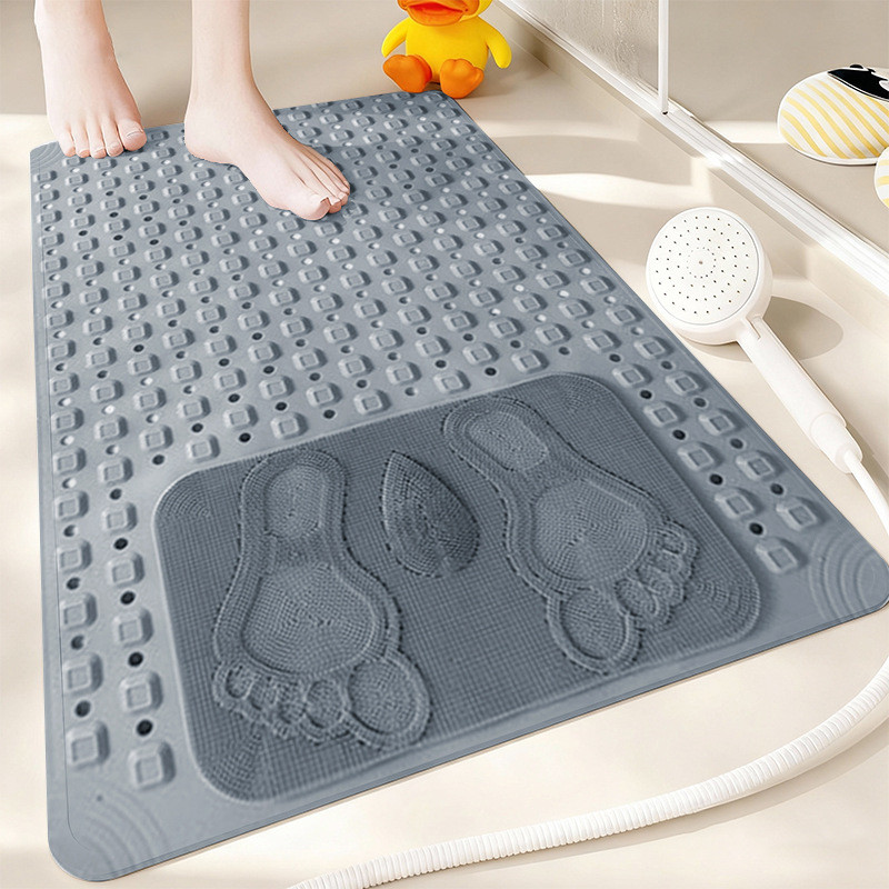 Tapete para Box Antiderrapante Silicone PVC Macio com Drenagem Rápida e Área de Massagem Luxo Banho ，Tapete de banheiro