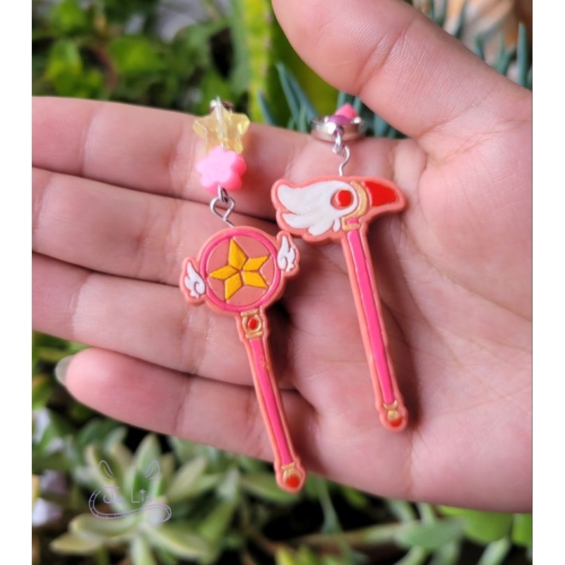 Chaveiro Keychain Báculos Cetros de Sakura CardCaptors Báculo selo ou Báculoda Estrela em biscuit feito á mão