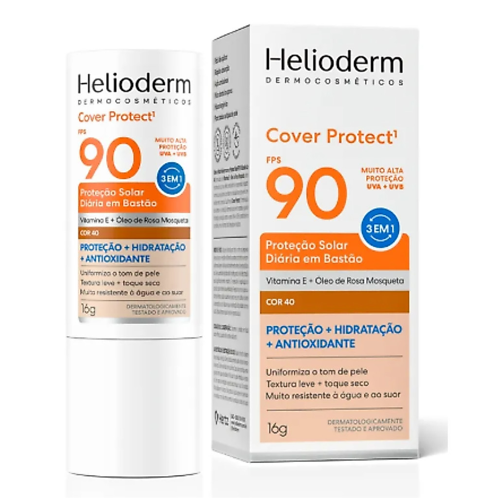 Protetor Solar Helioderm Protect FPS 90 Bastão Cor 4.0 16g