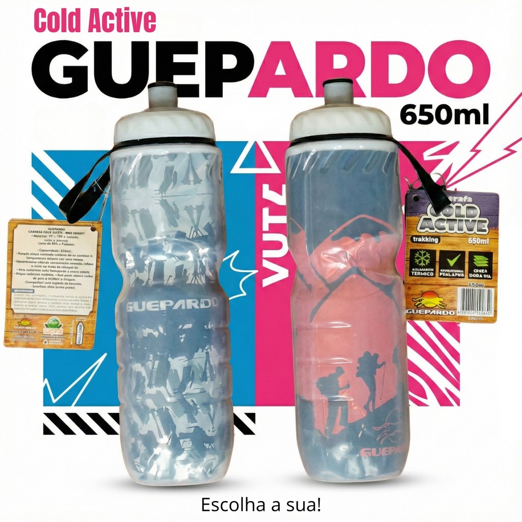 Squeeze Térmico Garrafa Cold Active Guepardo Dupla Camada