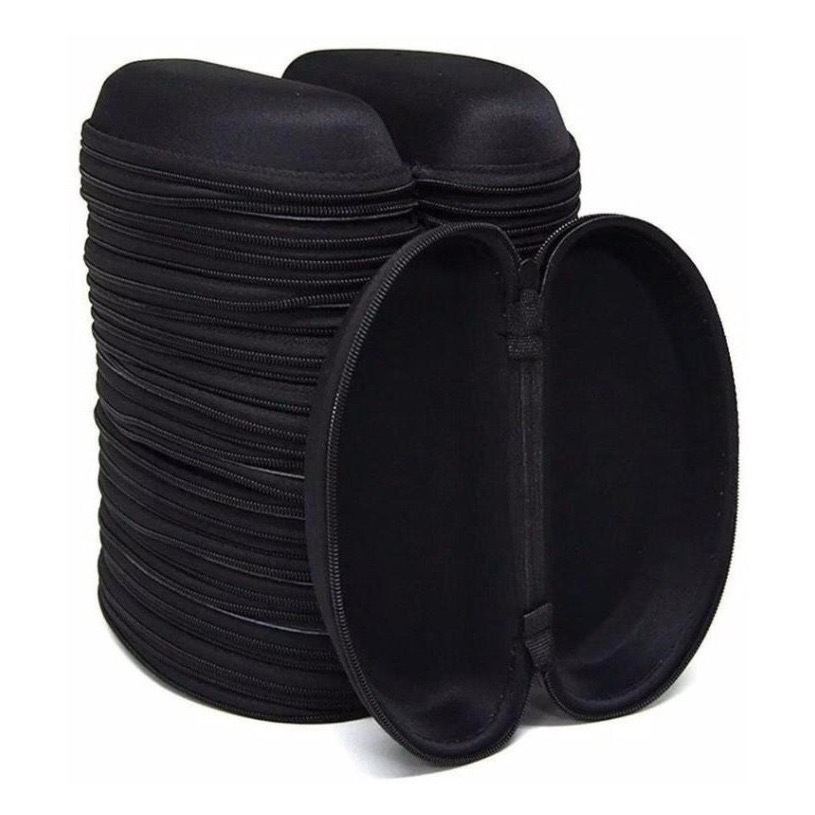 Kit com 10 uns Estojo Caixa Ou Case Para Óculos Em EVA com zíper Cor Preto