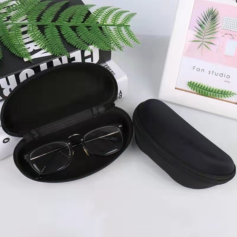 Kit com 10 uns Estojo Caixa Ou Case Para Óculos Em EVA com zíper Cor Preto (Novo)