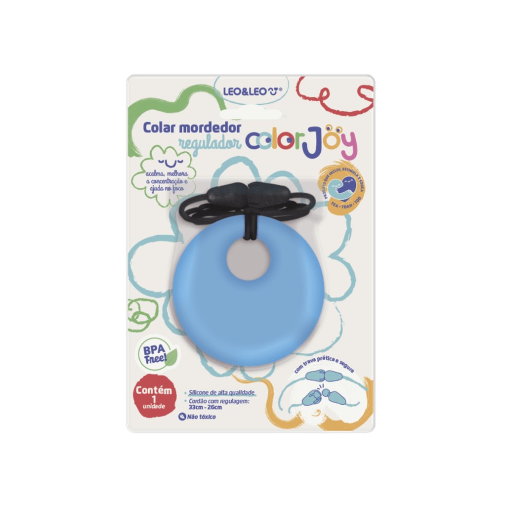Colar Mordedor Sensorial Color Joy Caixa c/ 12 blisters cores sortidas Leo&Leo Leonora Autismo