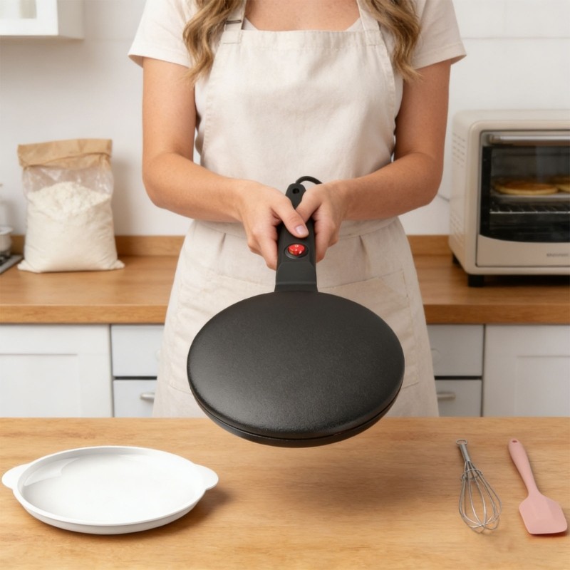 zzz Fast Heat Crepe Griddle 220V Aceita Excelente Para Panquecas Finas