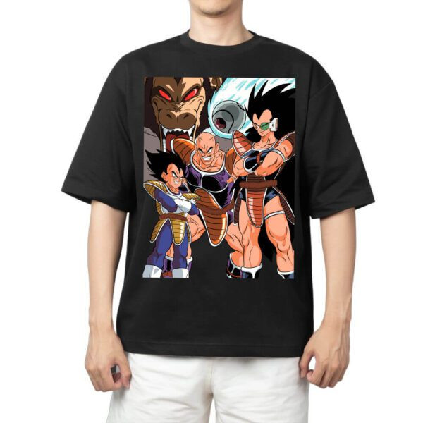 Camiseta Oversized Masculina Feminina Estampa Dragon Ball Z Vegeta Nappa Raditz Macaco Gigante, Camiseta Streetwear