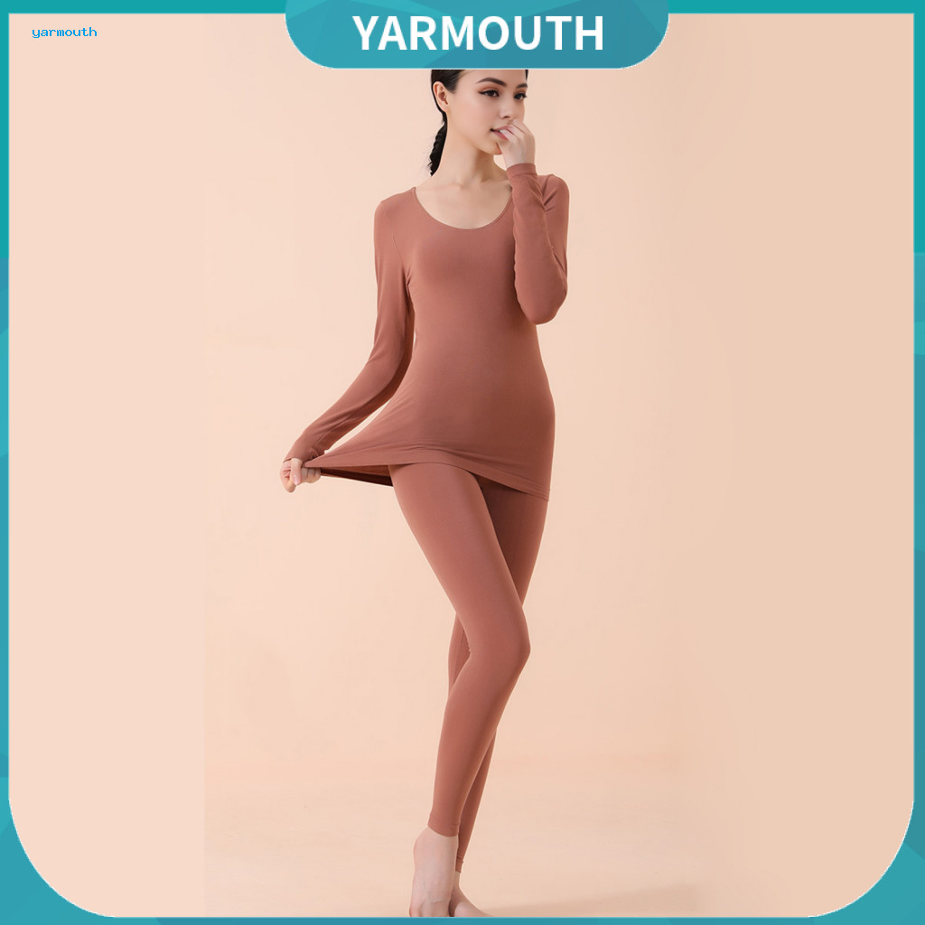 Viscose Fibre Thermal Wear Women Underwear Set 2pcs Men Long Sleeve Top Warm Bottoms Winter Sleepwear Soft Base Layer fo