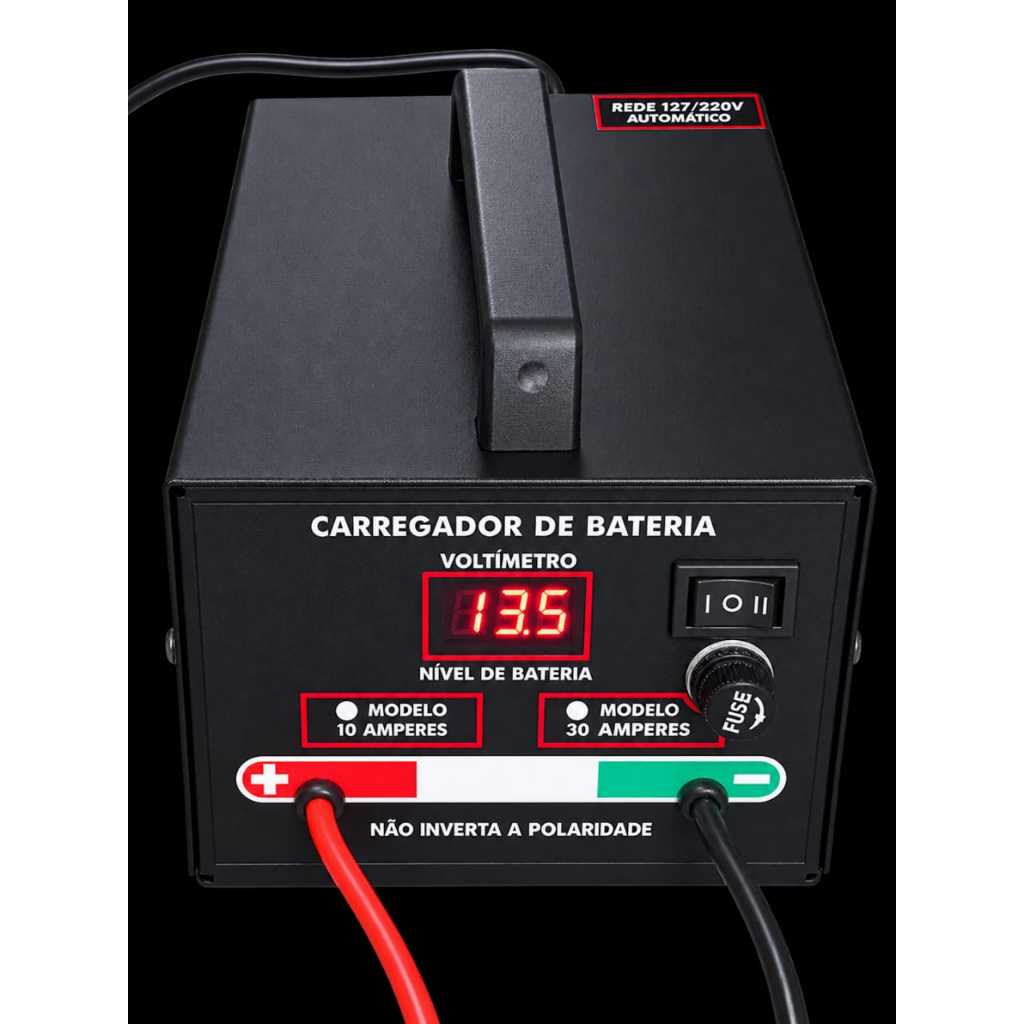 Carregador de Bateria 12V  Até 300A JRfontes 127/220V AUTOMATICO
