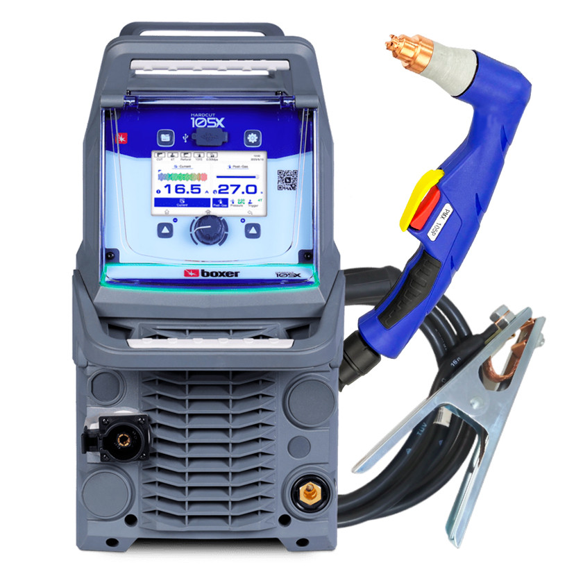 Kit Máquina de Corte a Plasma Boxer HardCut 105x Multivoltagem  Tocha Plasma Manual 6 Metros PMX105 (220V380V440V600V)