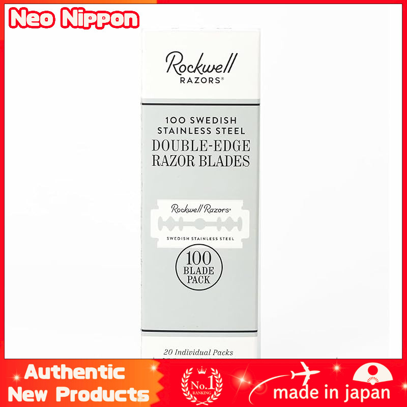 Rockwell Razors Premium Stainless Steel Safety Razor Blades - 100 Pack, Single Edge Design for Smooth Shaving Experience