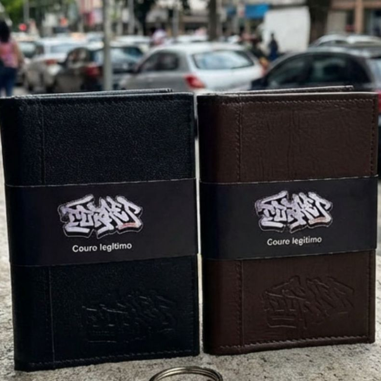 Kit Porta Documento Couro Legitimo Slim com Caxinha Presente Preto ou Café