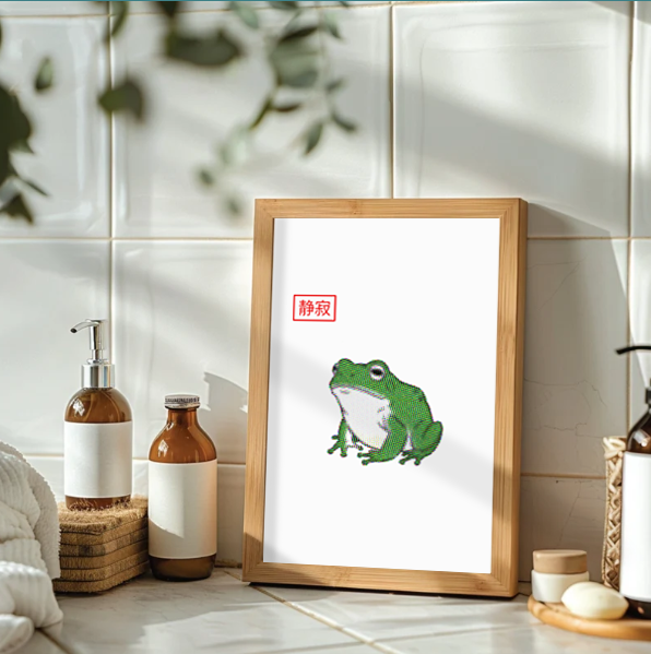 Frog Tranquility Japanese 静寂 Seijaku. POP ART Poster today!