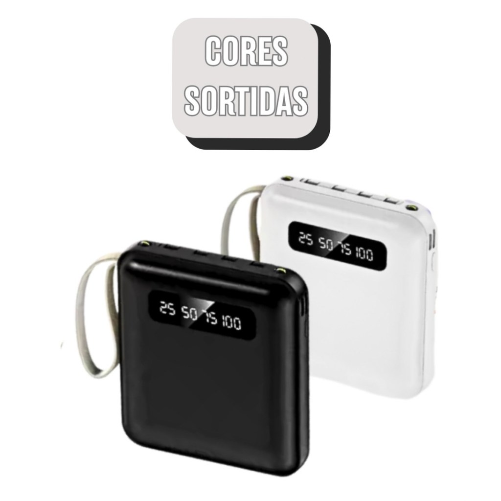 Carregador Portátil Power Bank 10000mAh Portátil com Tela