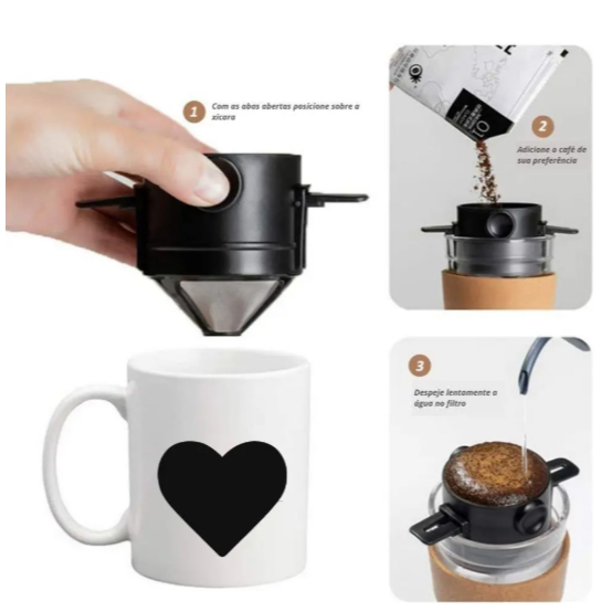 Mini Filtro Coador De Café Ou Chá Portátil Reutilizável Drip Coffee Cafeteria Casa Cozinha Viagem
