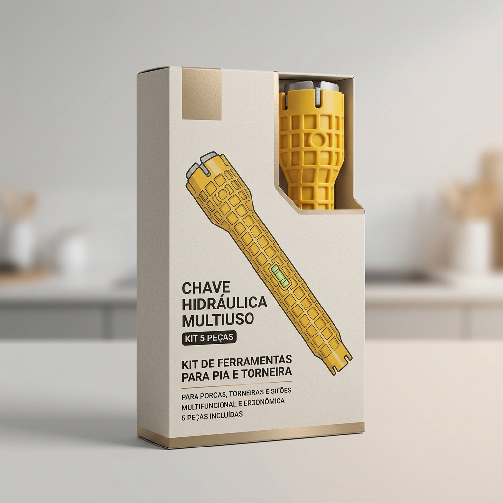 Chave hidráulica multiuso torneira STARTOOLS 5 peças amarela PP porcas 21 23,5 28 34 40