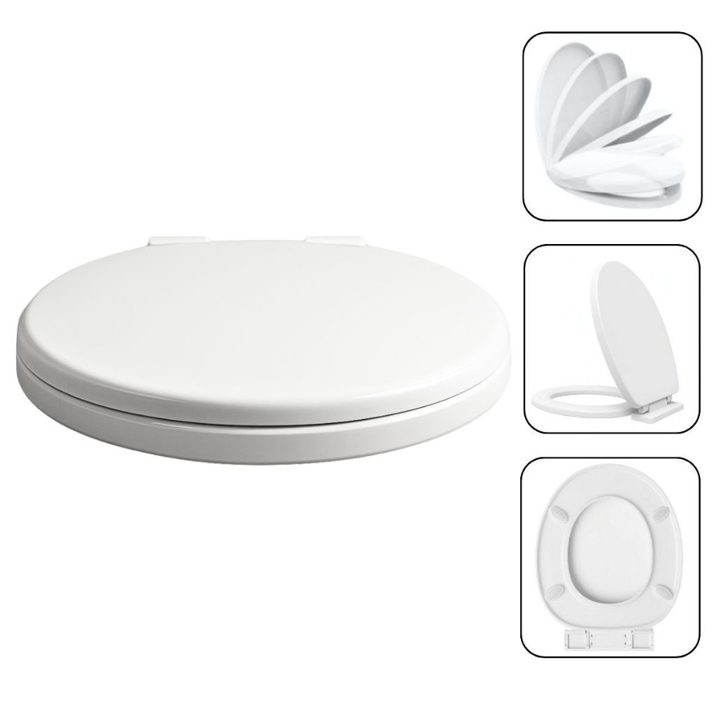 Assento Sanitário Soft Close Tampa de Vaso Privada Oval Anti-ruído Modelo Universal Fechamento Suave