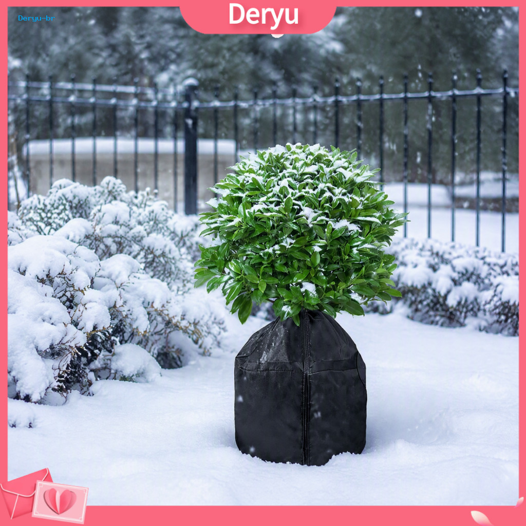 Thermal Insulated Plant Jacket Winter Protection Covers Zippered Insulation Cover with Drawstring – Durable Outdoor fo