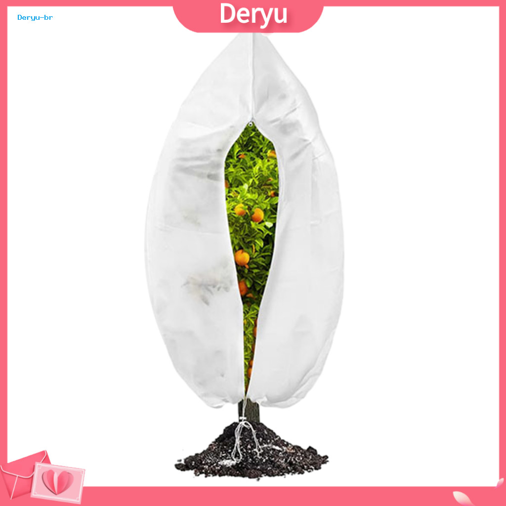 Potted Tree Winter Wrap Plant Cover with Zipper and Drawstring – Durable Non-woven Frost Protection Bag for Outdoor Pl