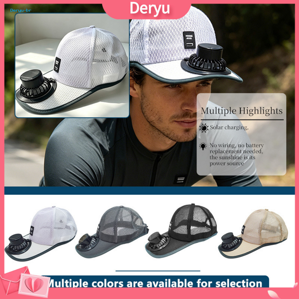 Sun Hat with Fan Solar Breathable Mesh Baseball Cap Usb Detachable for Summer Adjustable Protection Safe Cover – for O