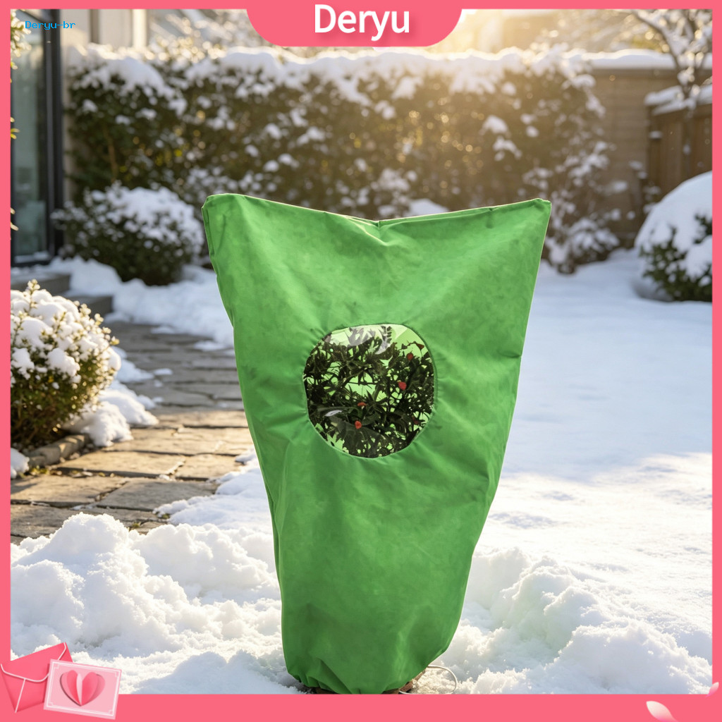 Plant Frost Protection Cover Windproof Garden Protector Reusable with Window Drawstring Tree Blanket Zippered Outdoor Sh