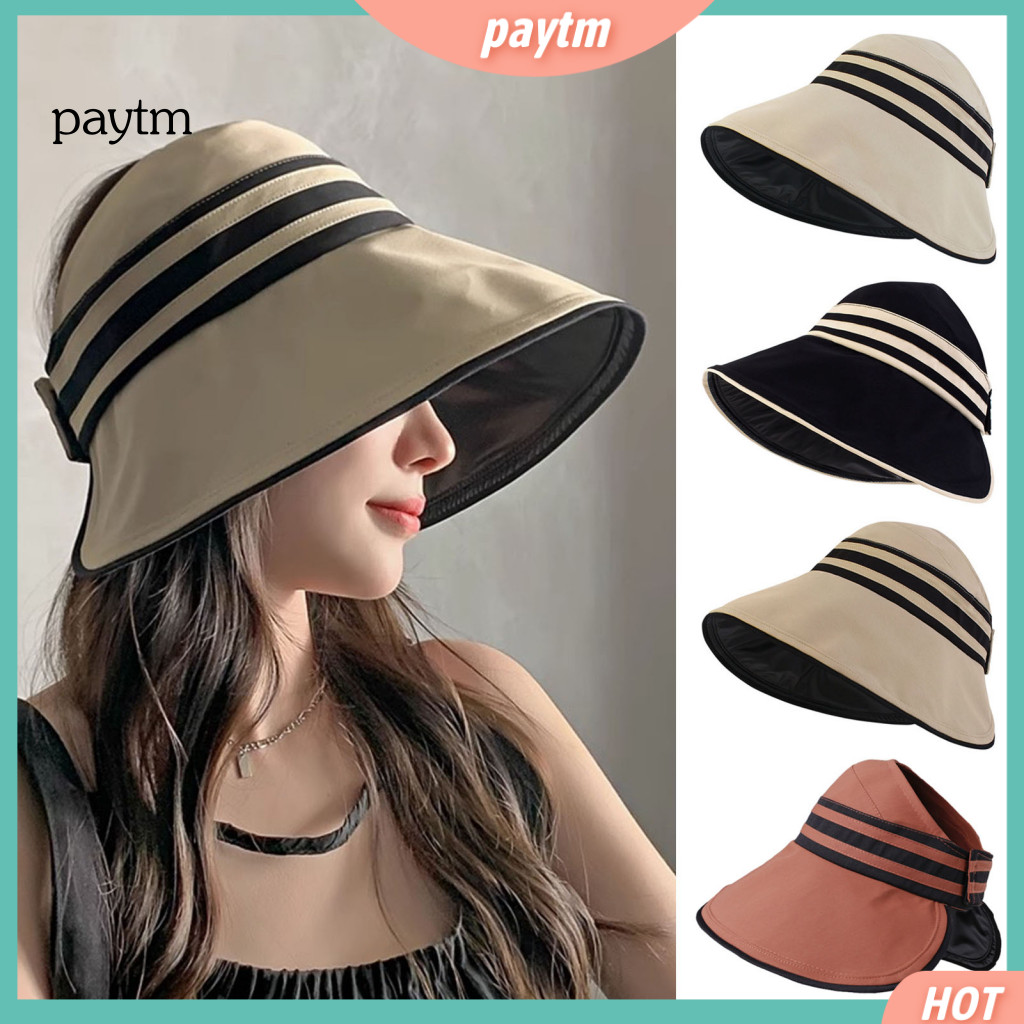 Sun Hat for Beach Vacation Uv Protection with Neck Cover Upf50 Foldable Visor for Women – Wide Brim Breathable Hollow