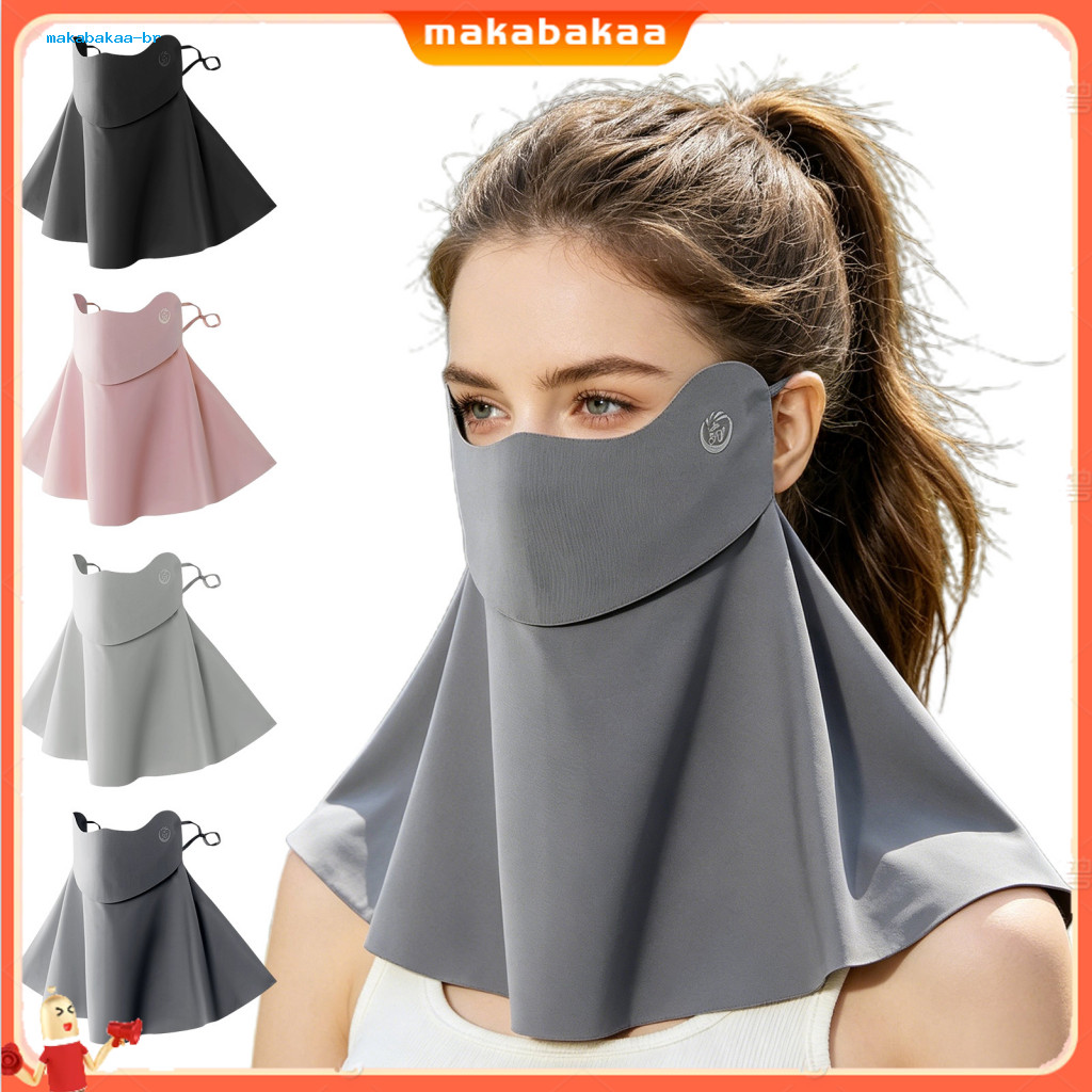 Breathable Ice Silk Full Face Neck Cover Sun Protection Mask Cooling Shield for Outdoor Sports Summer Uv Dustproof Guard