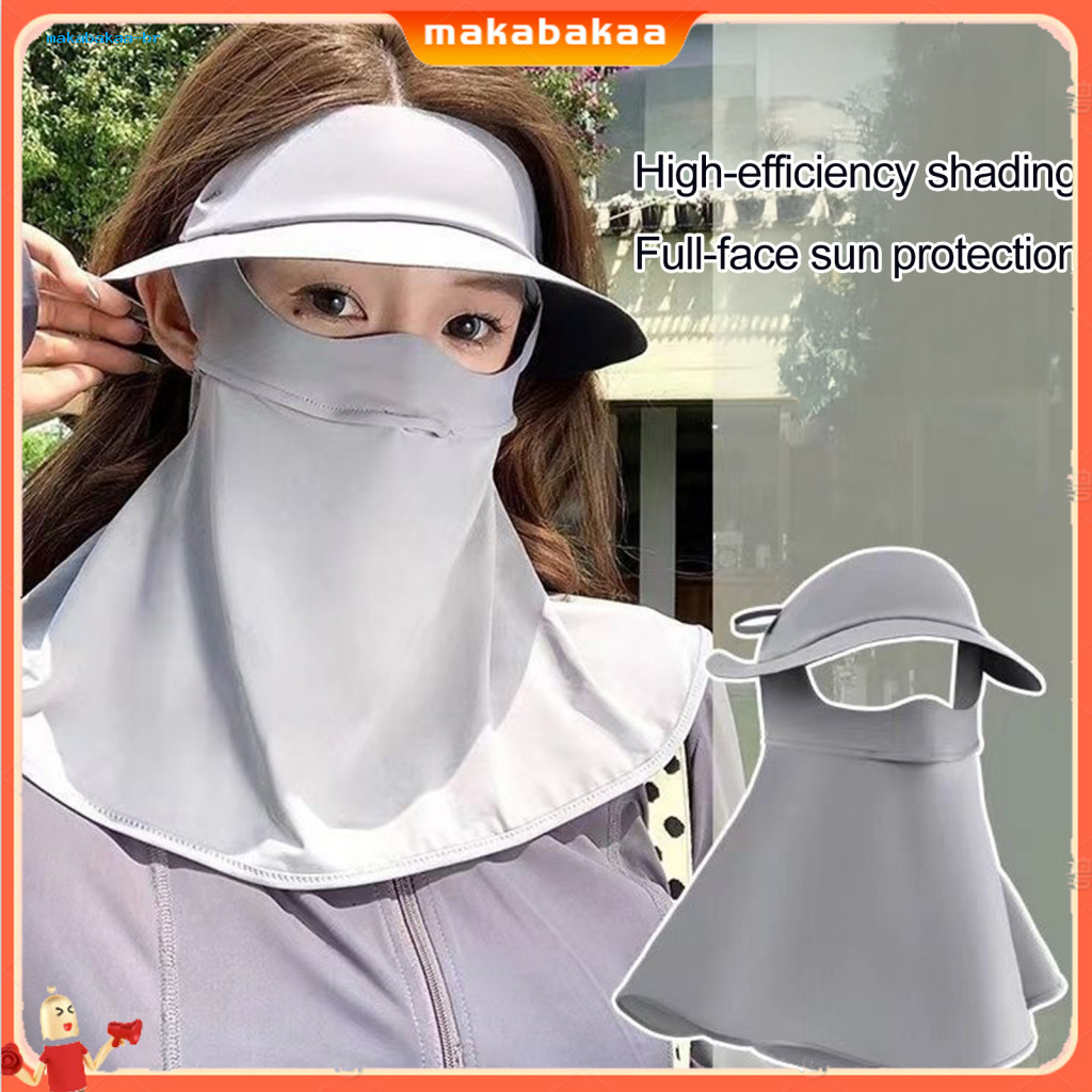 Sun Protection Mask for Women Full Face Cover Ice Silk Breathable Shield Uv Outdoor Cycling Hiking Fishing Scarf Wrap