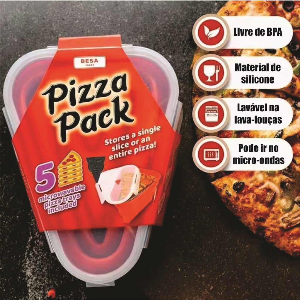 Pizza Pack Pote Caixa Embalagem Expansível de Silicone Armazenagem Ajustável Recipiente De Fatias