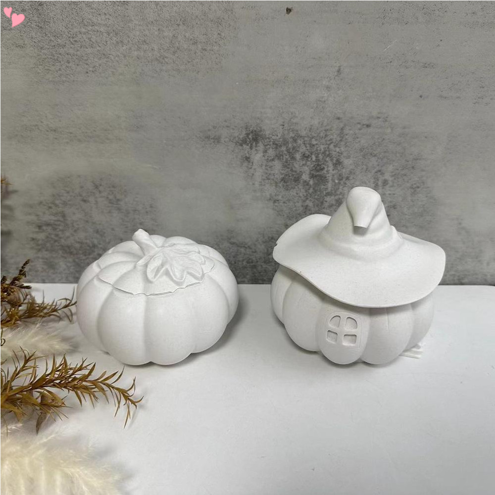 Moldes Para Potes De Abóbora Molde Resina De Silicone Com Tampa Caixa Recipiente Suporte Joias De Armazenamento De Doces