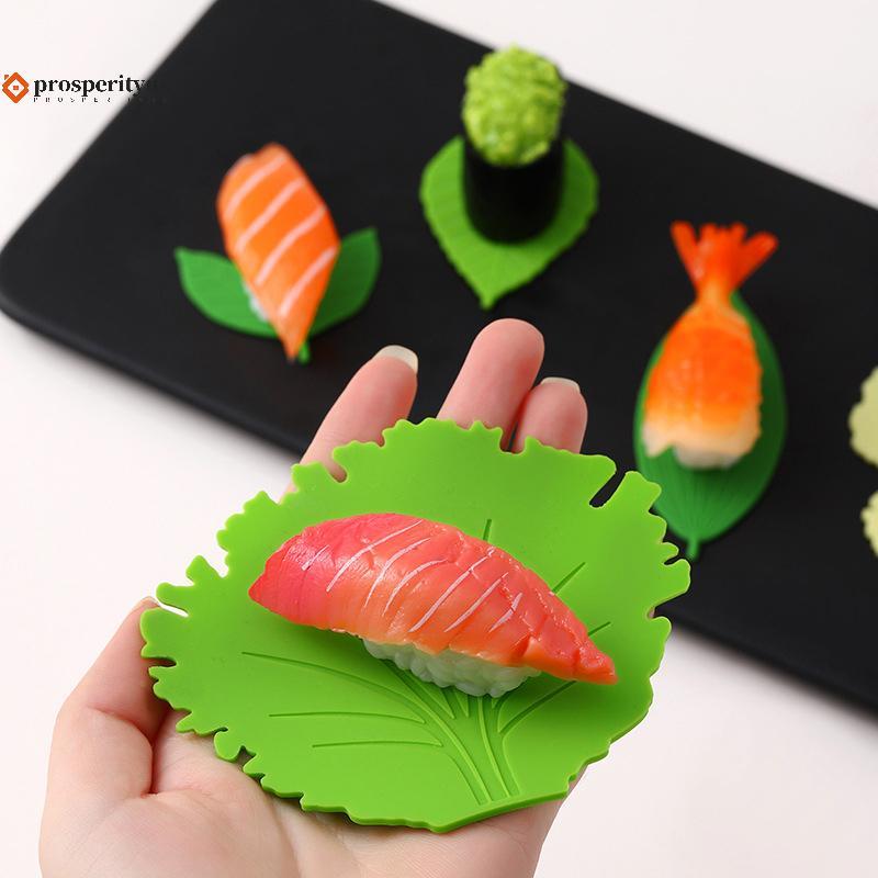 [prosperityus] 1 Conjunto De Folha De Silicone Bento Prato Copo Separador De Almoço Sushi Arroz Esteira Lancheira Caixa