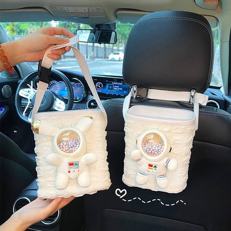 Car Trash Can Car Interior Two-in-One Creative Cute Rear Row Chair Back-Mounted Multi-Functional Storage Bag 53bs