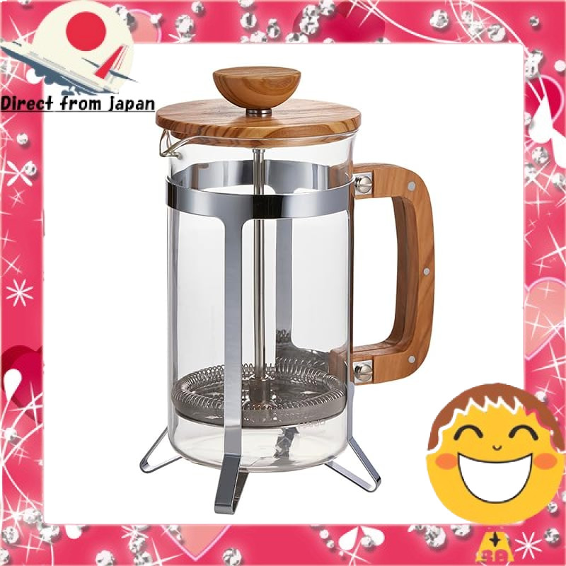HARIO Cafe Press Wood French Press Coffee Maker Heatproof Glass CPSW-4-OV-CP[Direct from Japan]