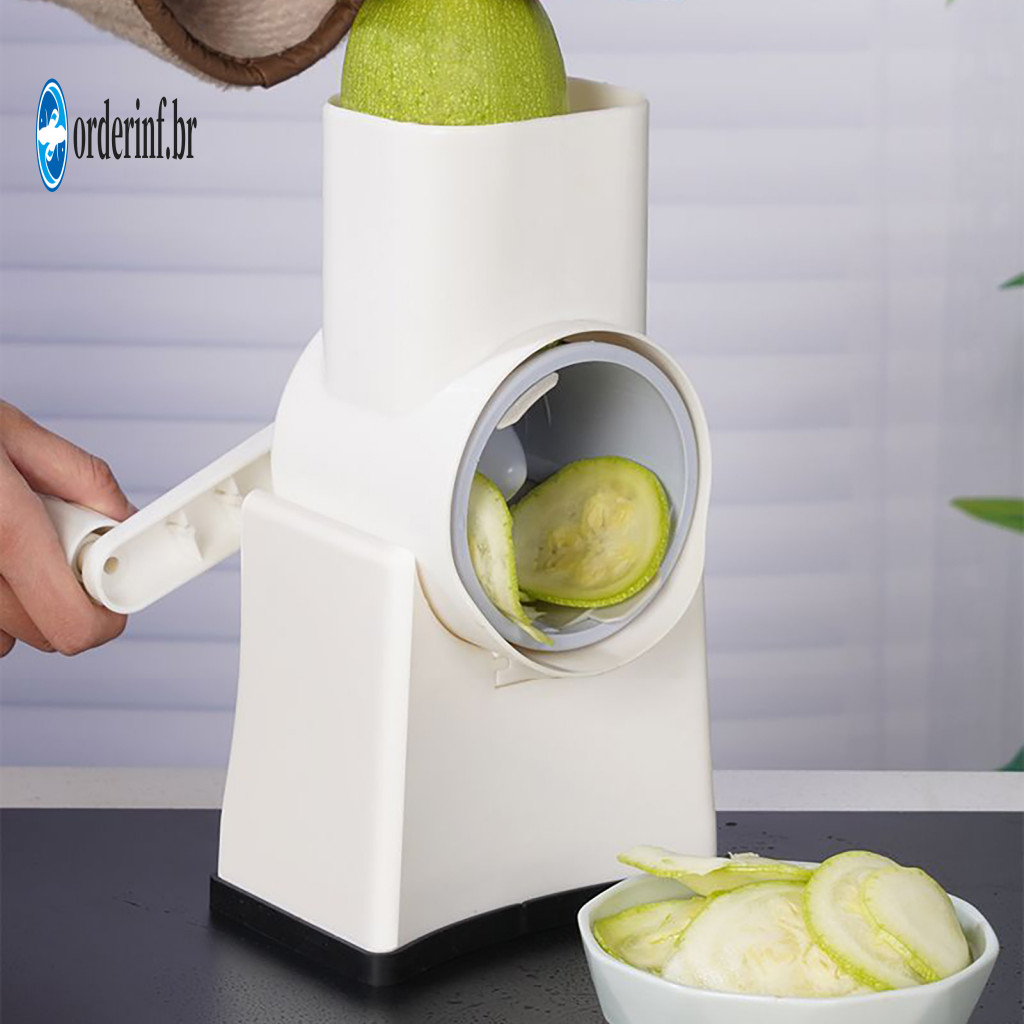 Easy Clean Salad Maker Food Processor Multi-purpose Rotary Vegetable Shredder with Interchangeable Stainless Steel Blade