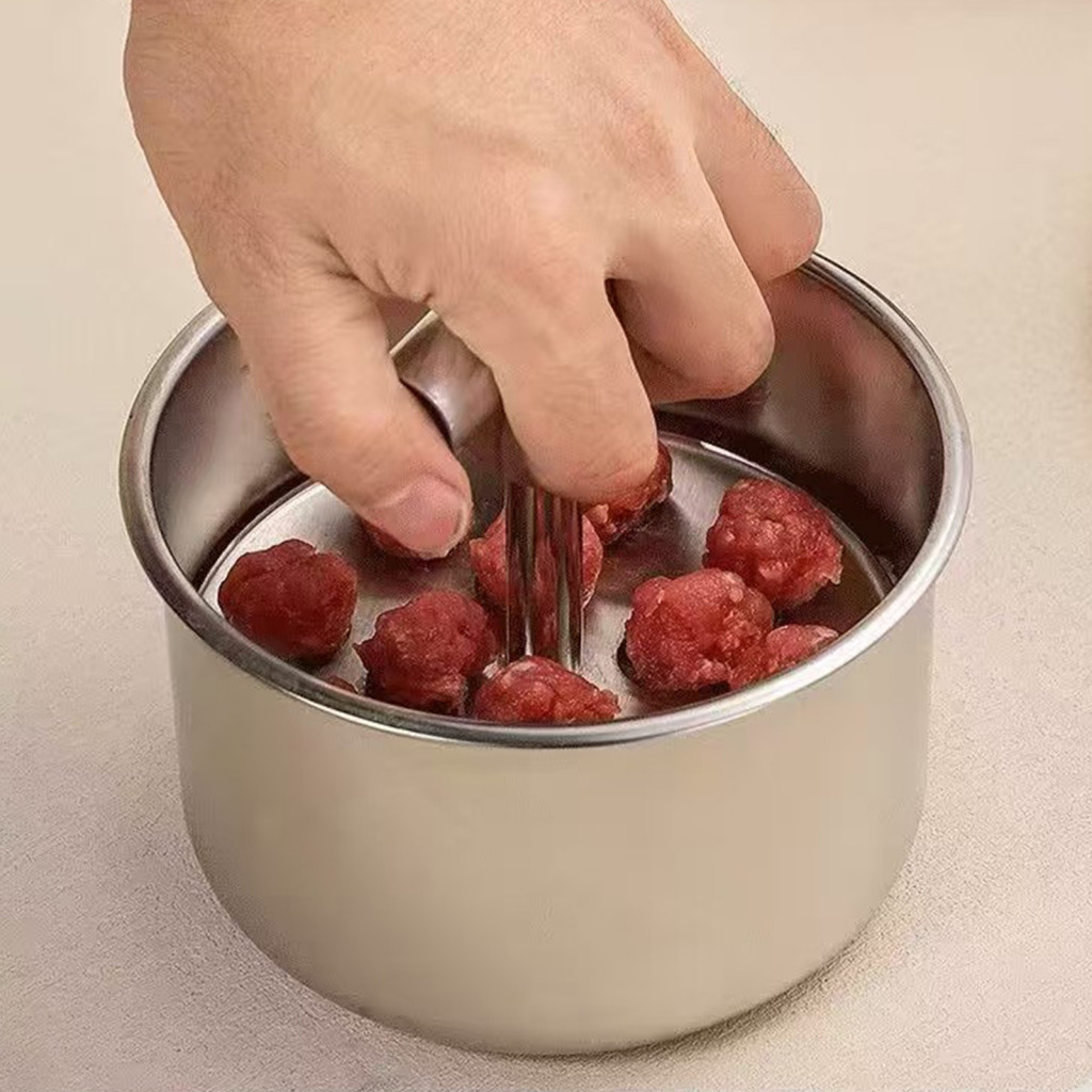 2pcs Stainless Steel Meatball Maker Press Tool Nonstick Shaper for Homemade Beef Pork Fish Balls Kitchen Cooking Meal Pr