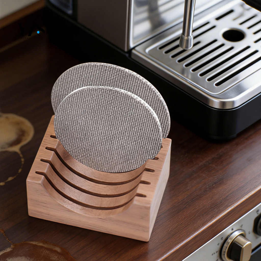 Water Distribution Net Holder Coffee Capsule Storage Stand Wooden Espresso Puck Screen with 3 Slots – Universal for 51