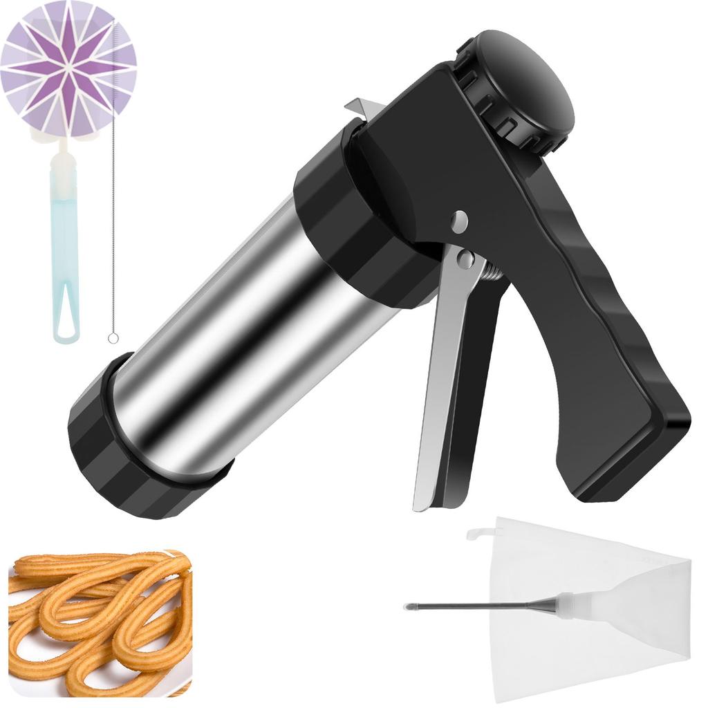 Churro Maker Machine Kit Com 3 Pontas Diferentes Saco De Tubulação De Bico SHOPCYC4197