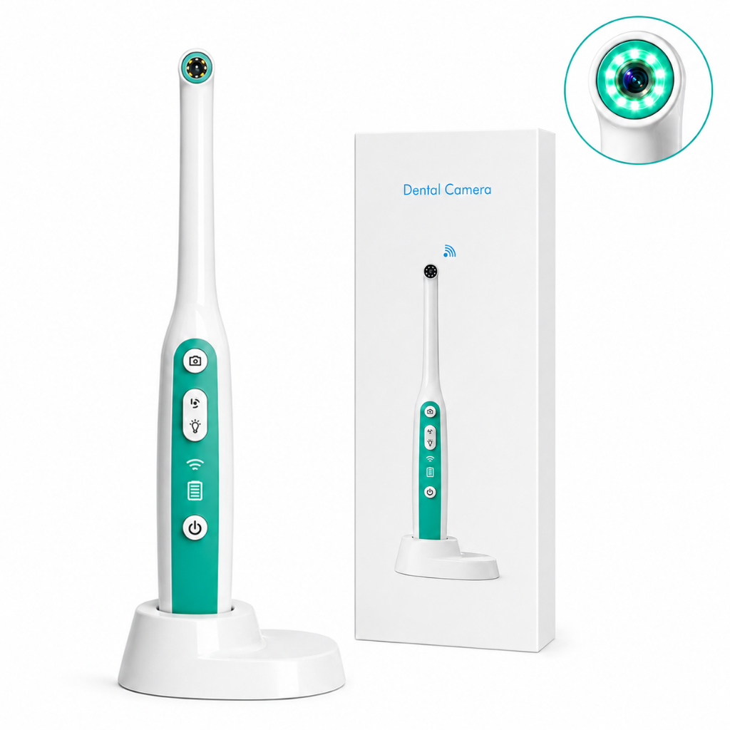 Câmera Intraoral Odontológica  Full HD 1080p WiFi Wireless com Luz de LED e Zoom para Dentista