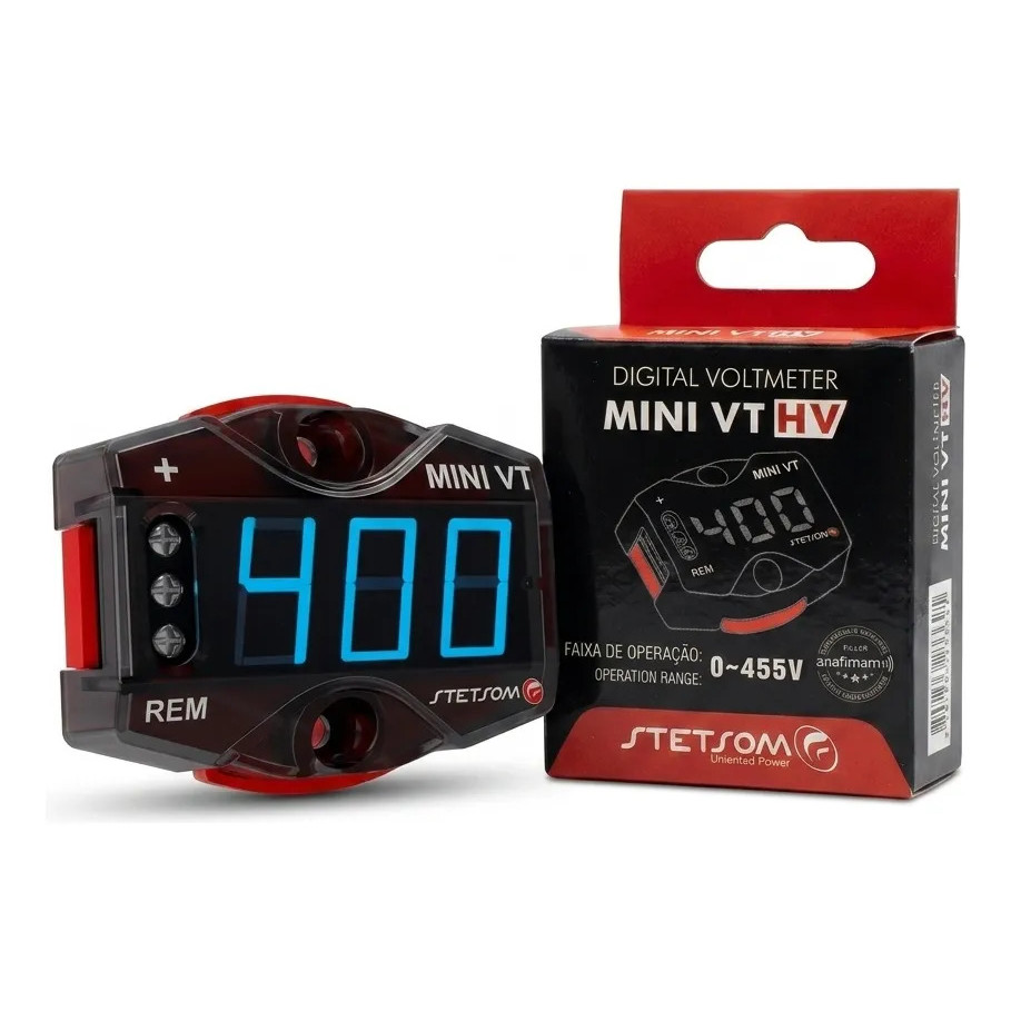Voltimetro Digital Stetsom Mini Vt Hv Ate 455v Som Automotivo High Voltage Original