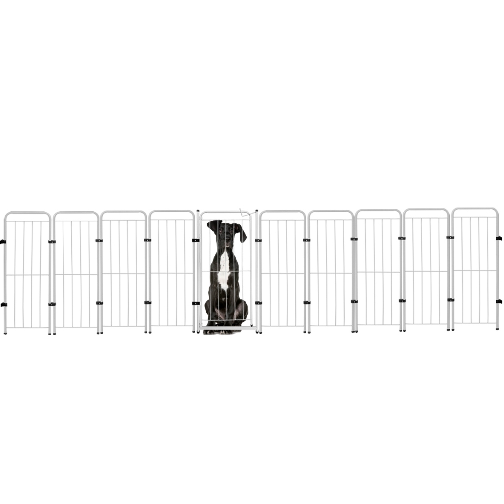 Cercado Pet Portátil Dobrável 09 Módulos 98cm Com Portão Estilo Industrial