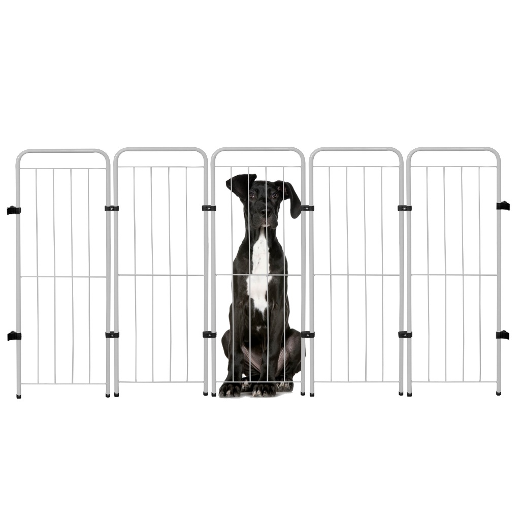 Cercado Pet Portátil Dobrável 5 Módulos 98cm Sem Portão Estilo Industrial