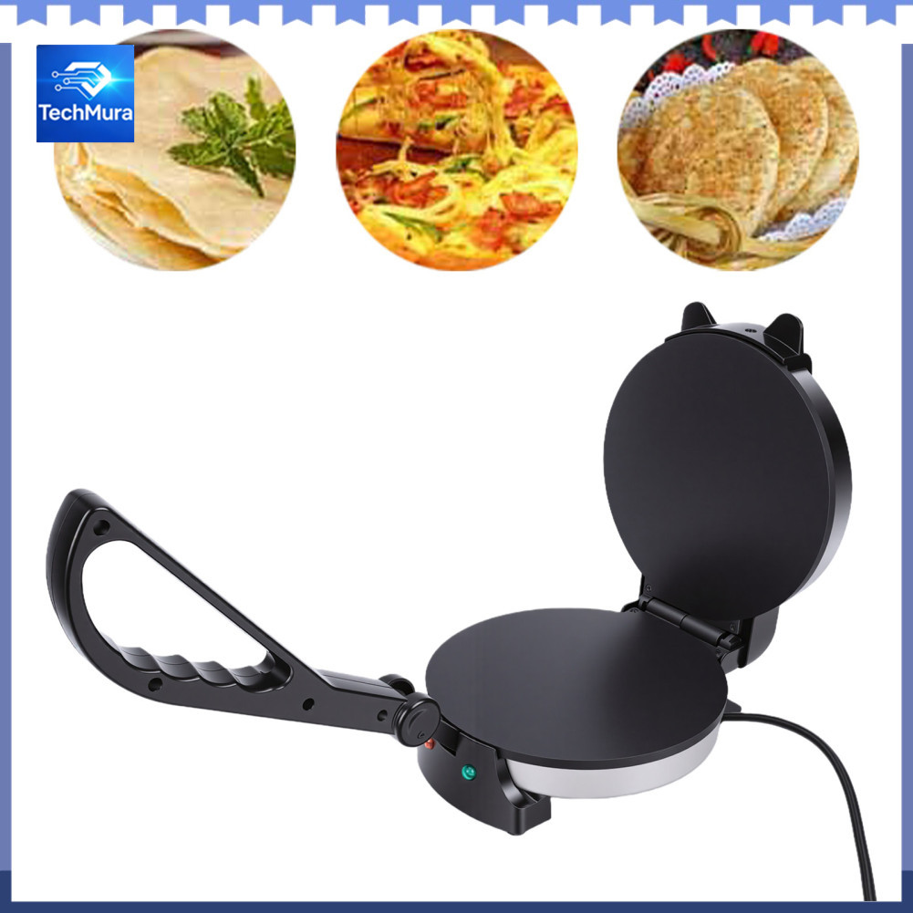 TechMura-br Pomya Electric Tortilla Maker 20,5 cm Grande área de aquecimento Controle automático de temperatura Máquina
