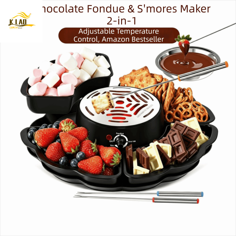 KLAOSD Electric S'mores Maker , Kit Elétrico De Tigela Aquecida Smores , Torrador Marshmallow 2 Em 1 Sem Chama